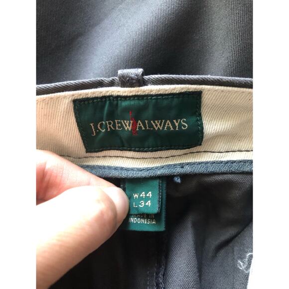 New J.Crew Always 484 Men Slim fit stretch chino pant Gray Size 44x34 - Picture 9 of 13